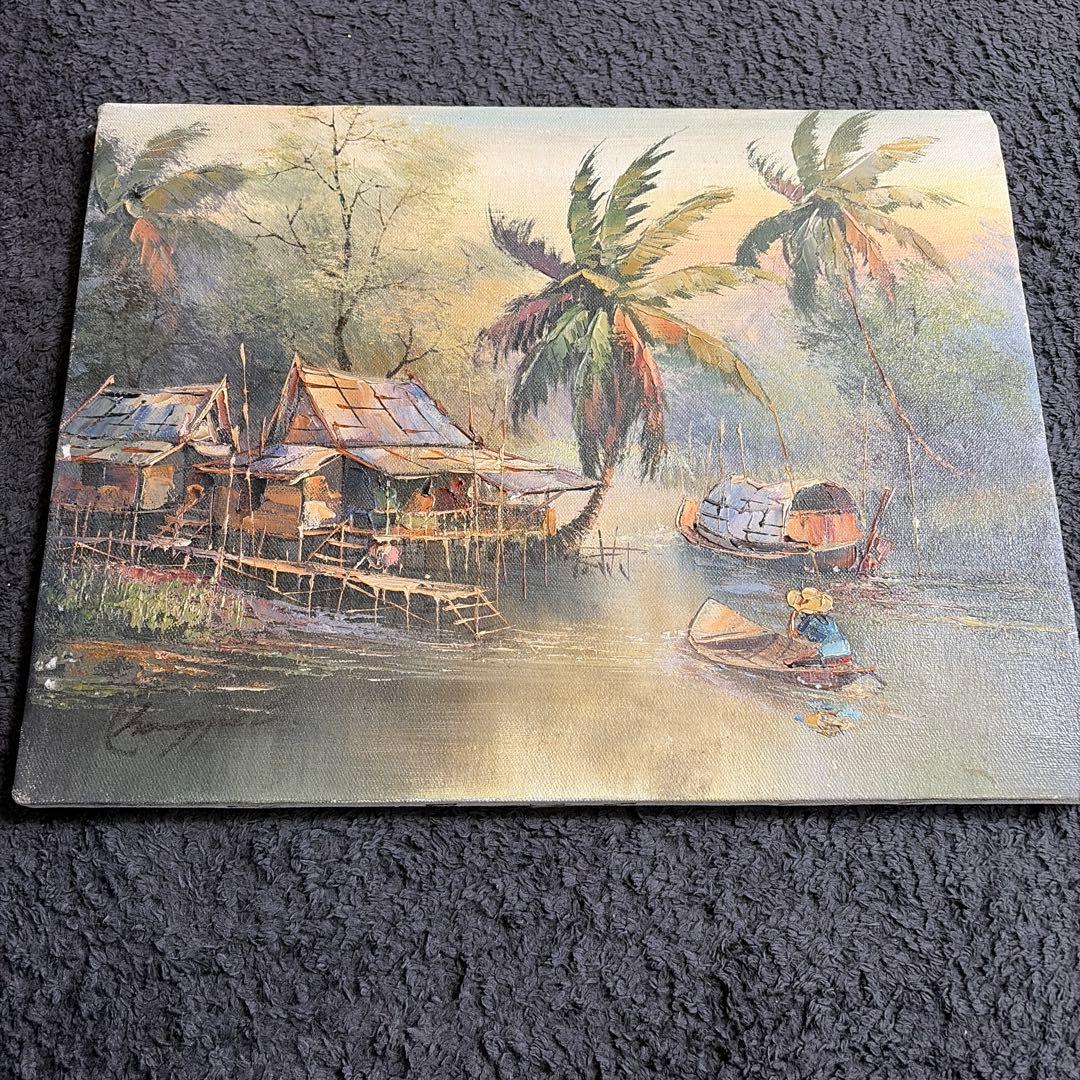 風景画 油彩画 サインあり