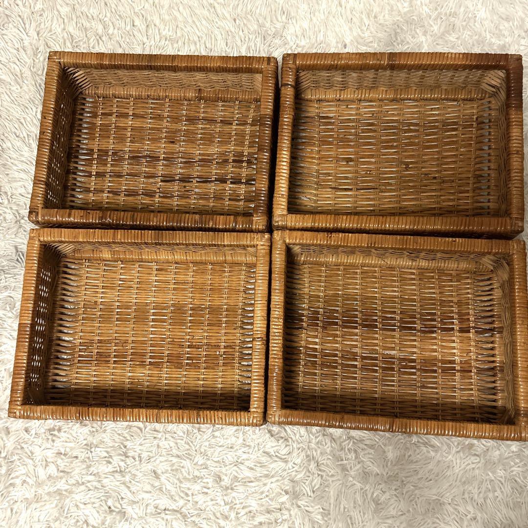 ラタンチェスト 4段 籐家具 ビンテージ　電話台　収納　ラタン　タンス　箪笥