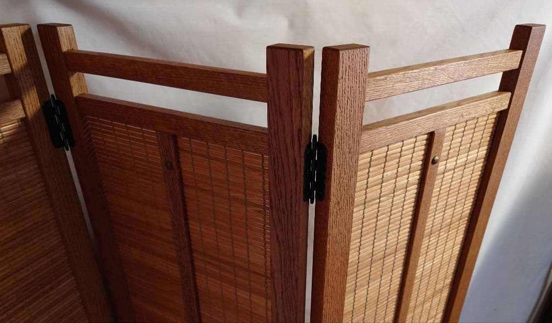 専用ページ特価価格4連パーテーション全て天然杢楢無垢材使用自然オイル塗装１台限定