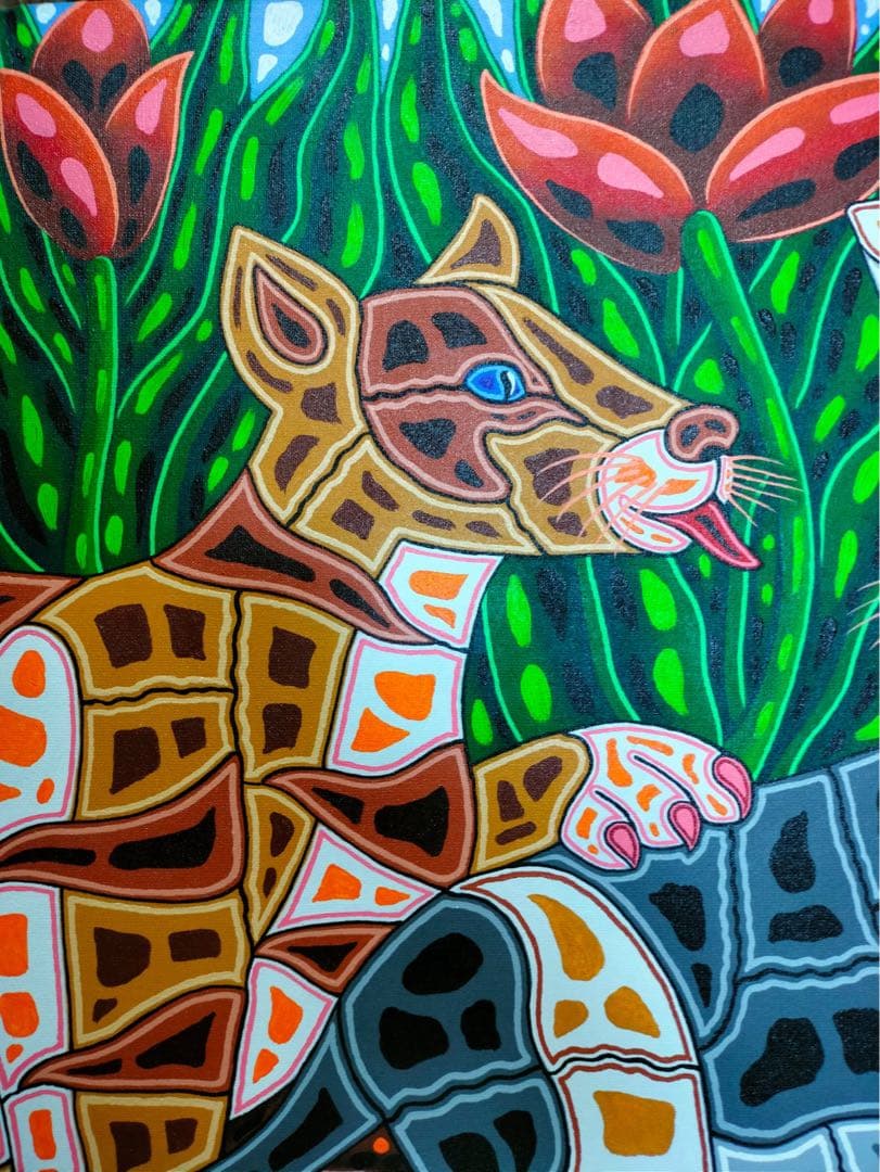 バリ絵画:猫のロマンス