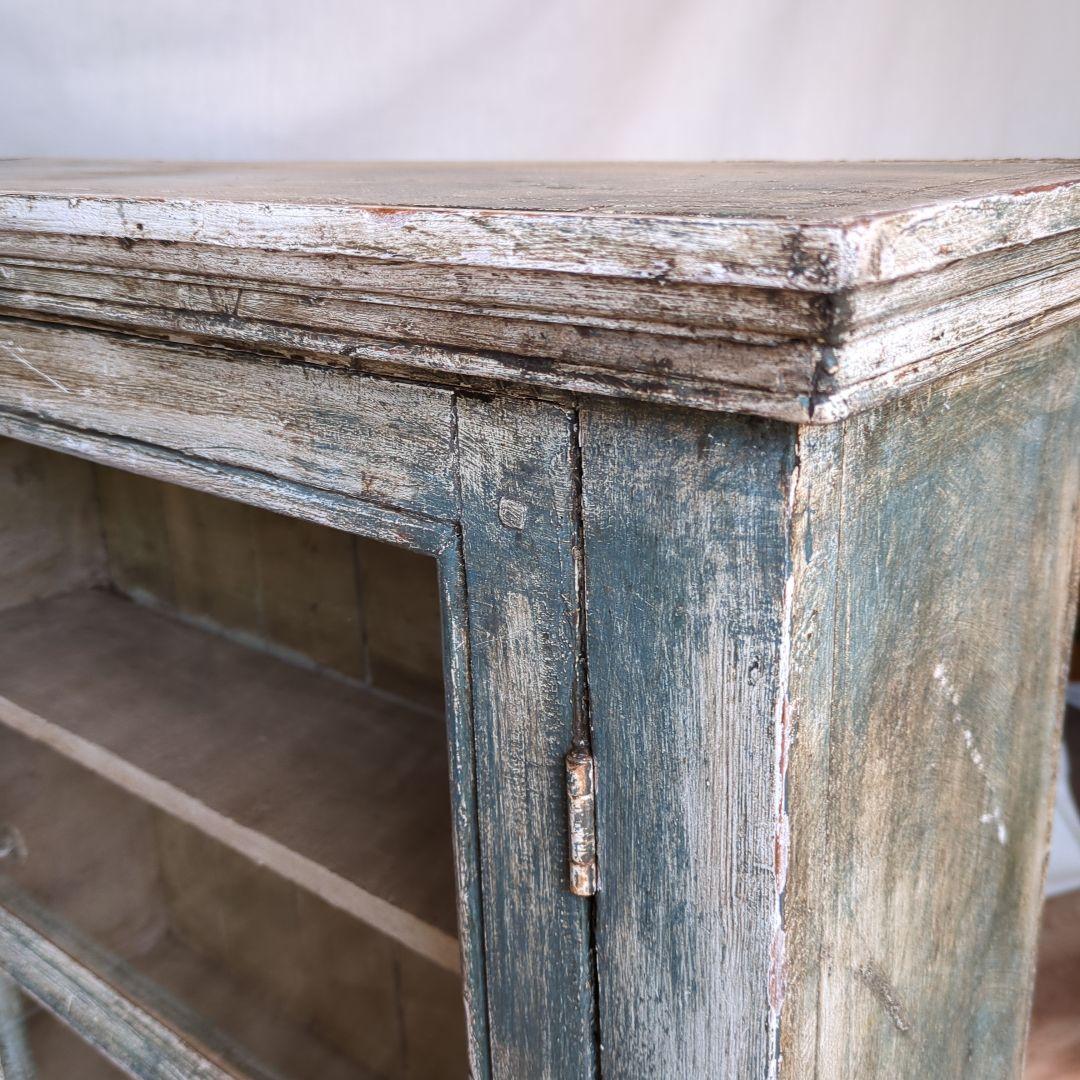 フランスアンティーク ガラスキャビネット シャビー