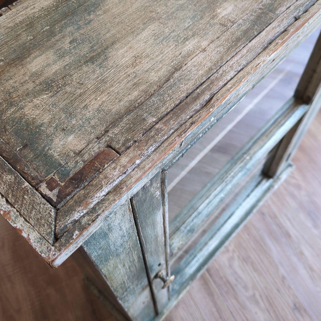 フランスアンティーク ガラスキャビネット シャビー