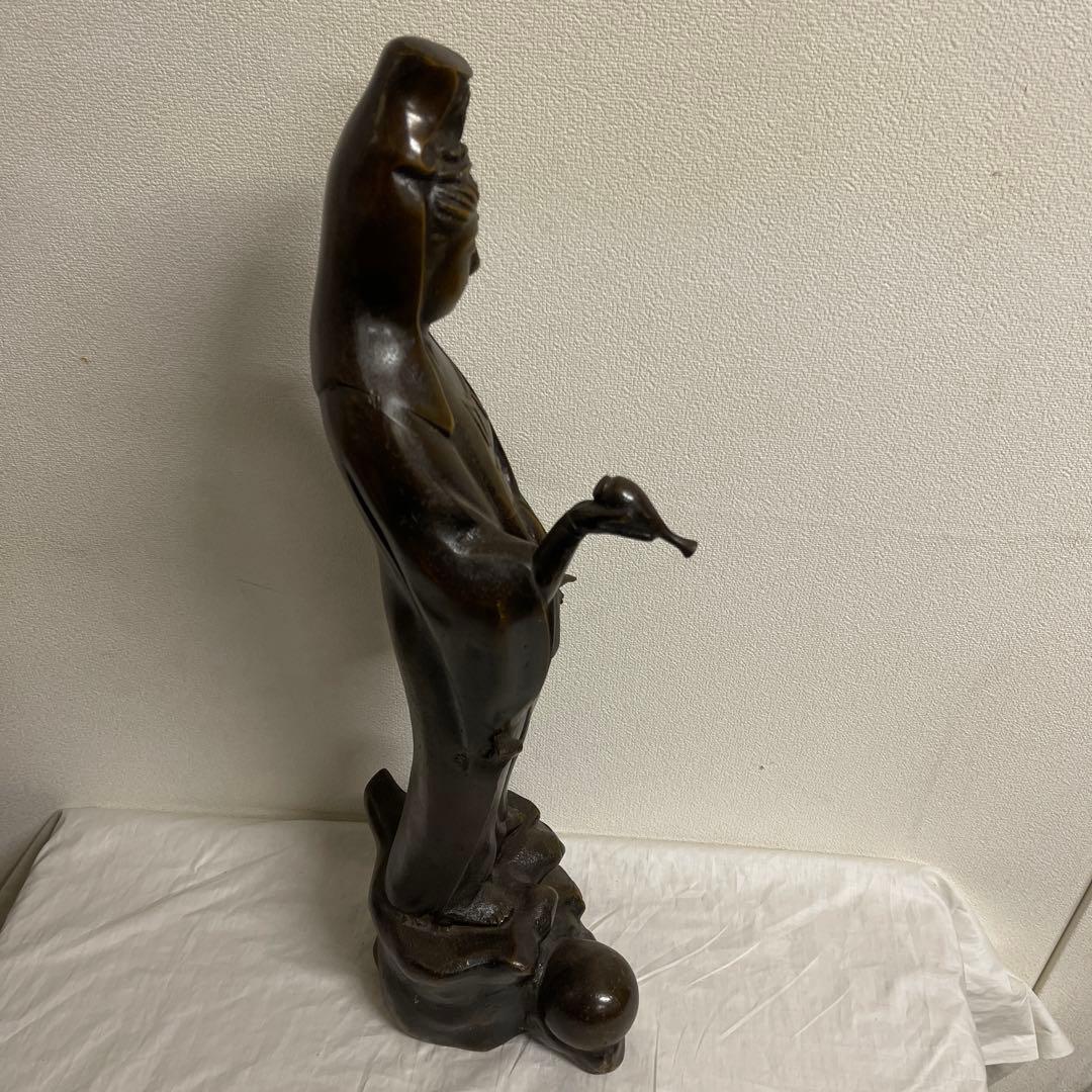 悲母観音　高さ約62センチ　狩野芳崖　鉄製　やや傷あり