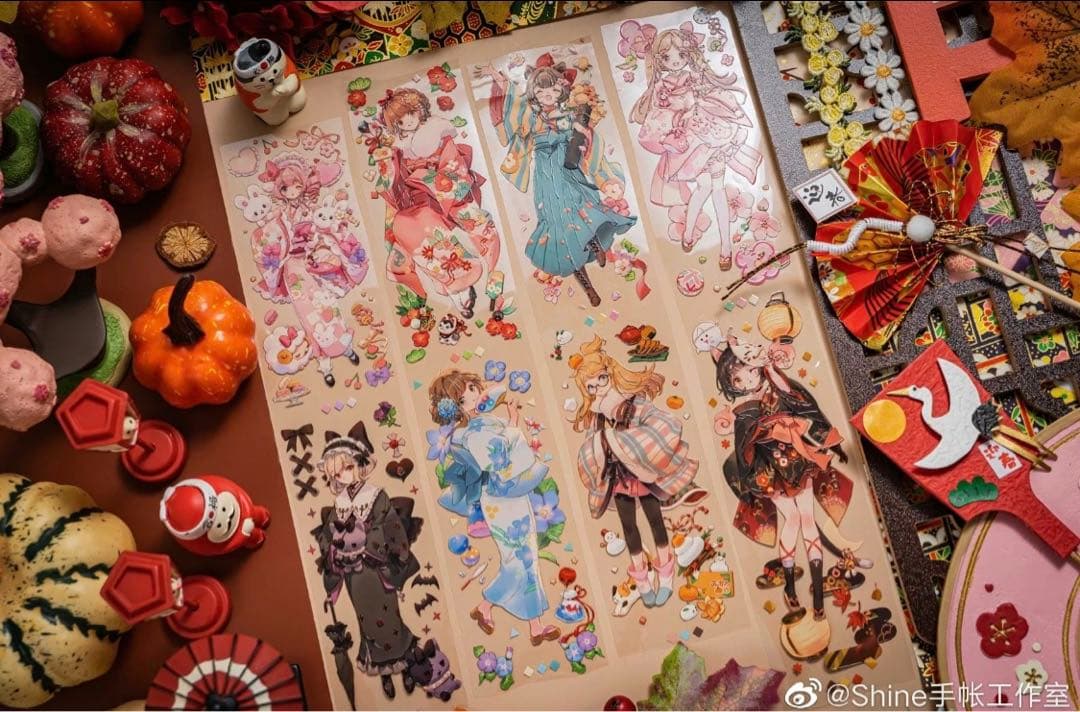 M1211.SHINE手帳 和风轻舞マスキングテープ 水晶PET