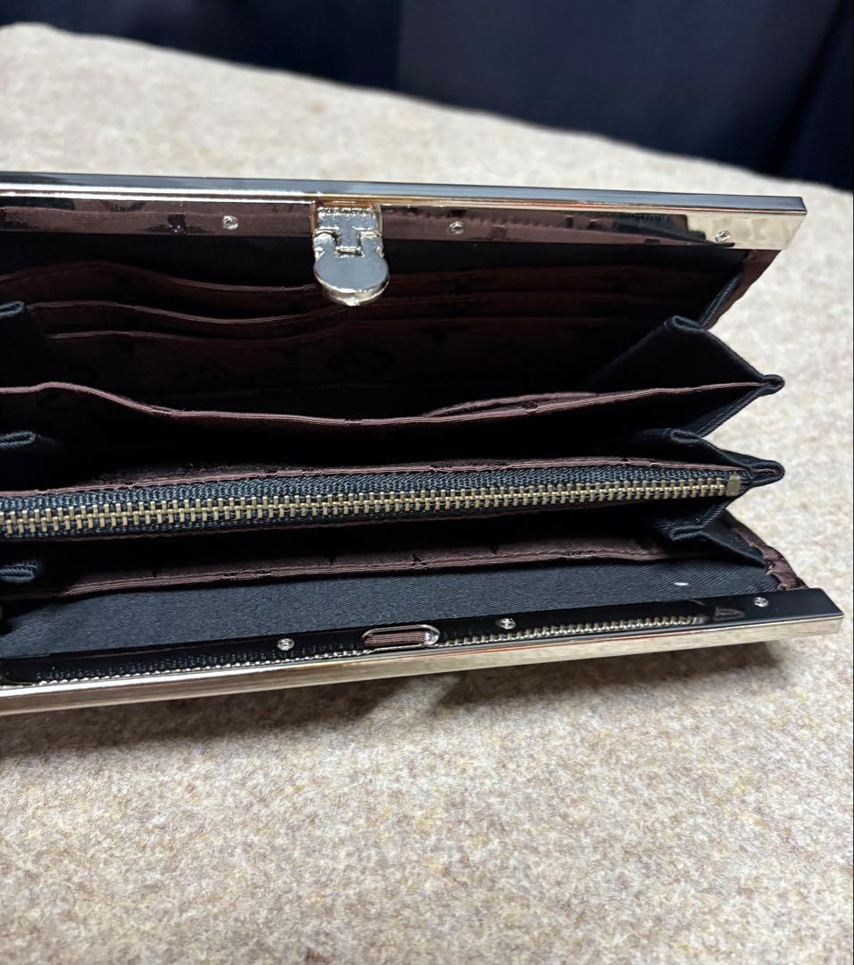 よっち様 ビスコース生地 がま口ショルダーバッグ ブラウン がま口長財布 2点