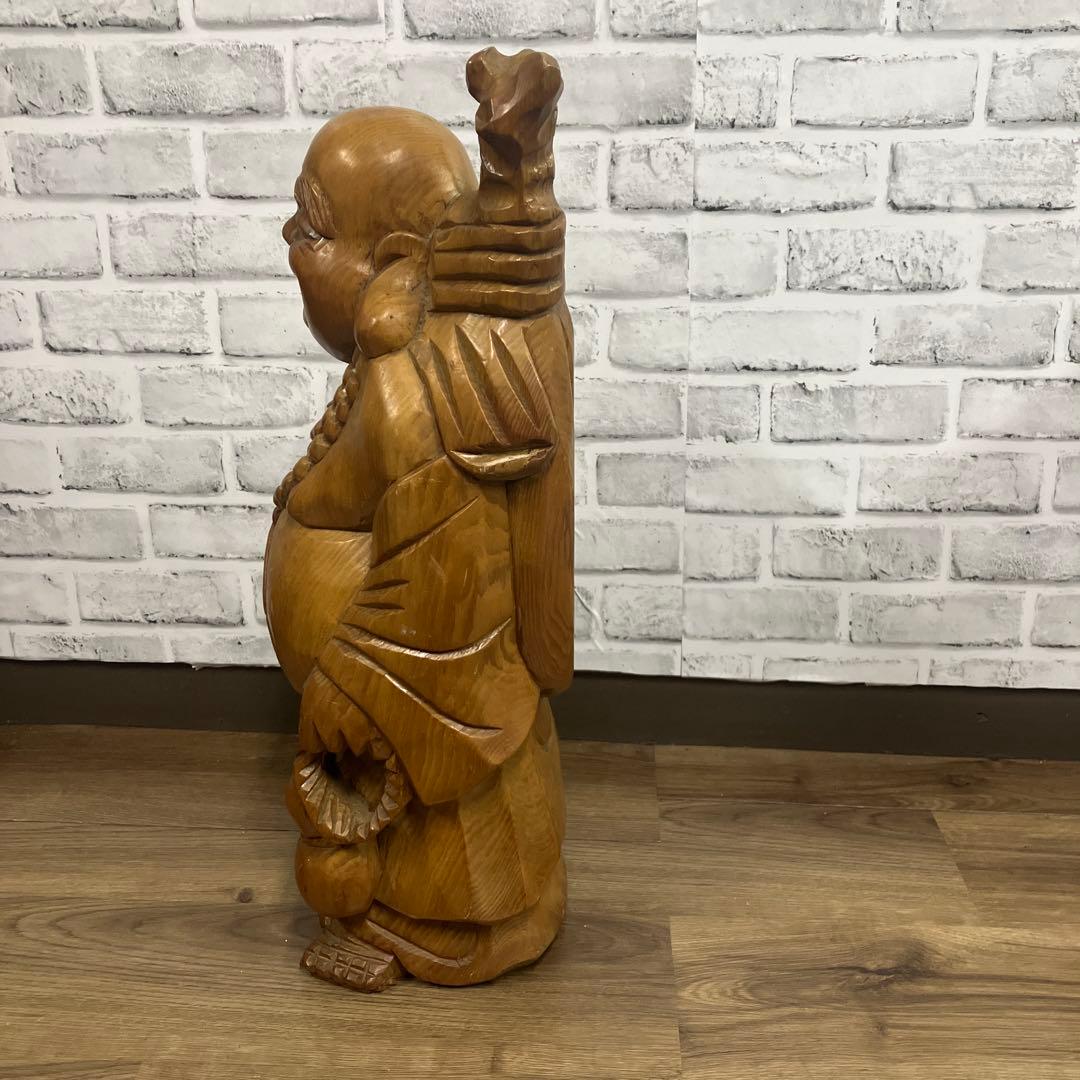 E-4 布袋様 布袋尊 七福神 木彫り 仏像 縁起物 開運 招福 商売繁盛 置物