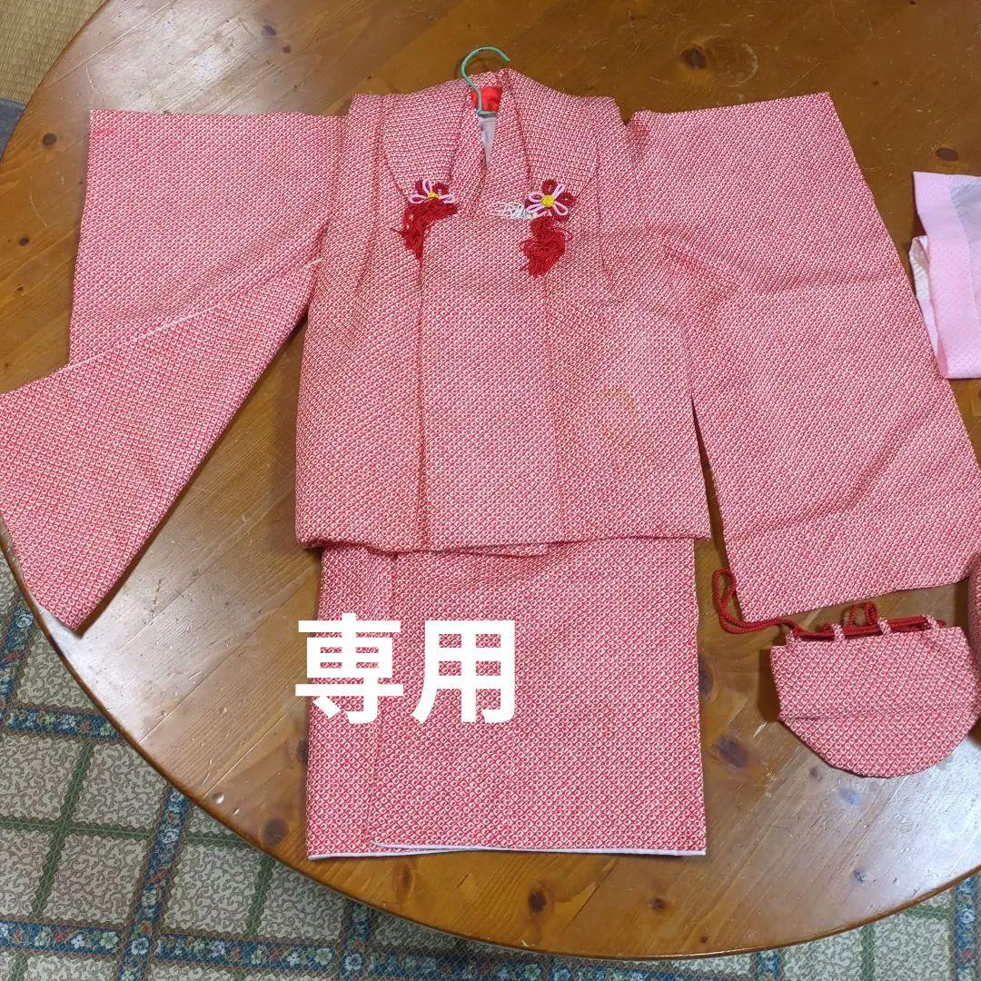 七五三 着物セット 赤 鹿の子　３歳　　　　値下げ