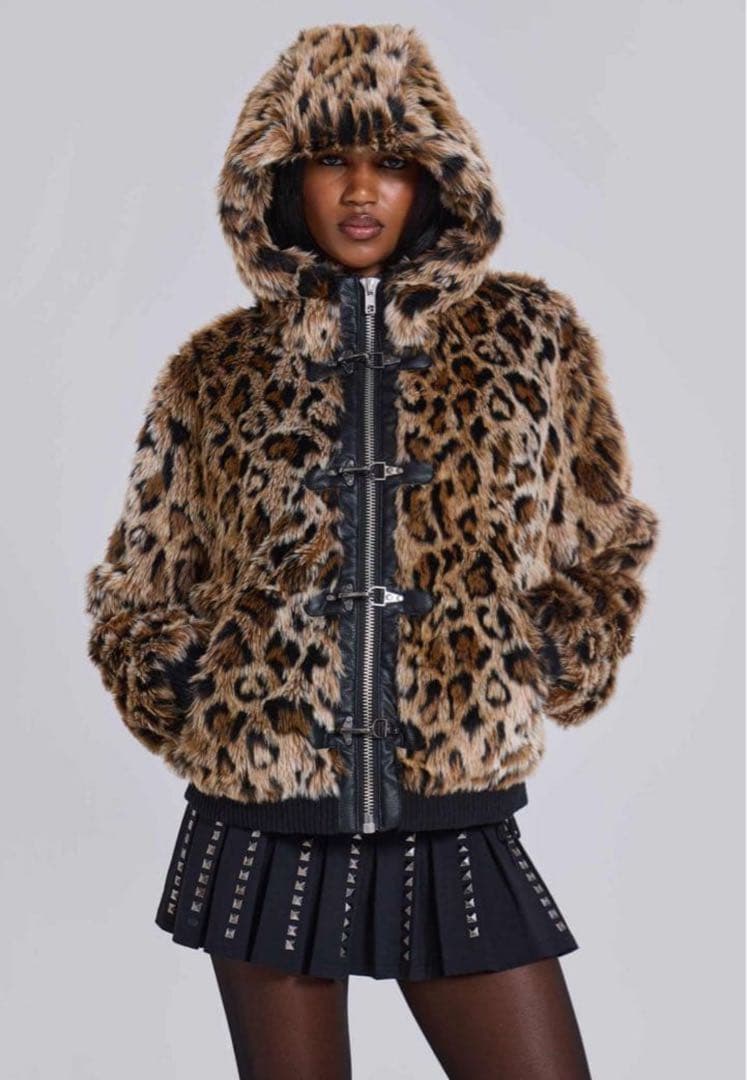 jaded london レオパード　ジャケット　アウター　M ファー