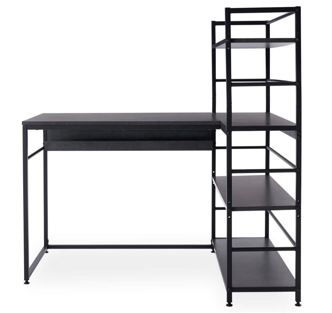 未使用 ロウヤ パソコンデスク 学習机 勉強机 ウォールナット ブラック※i1※