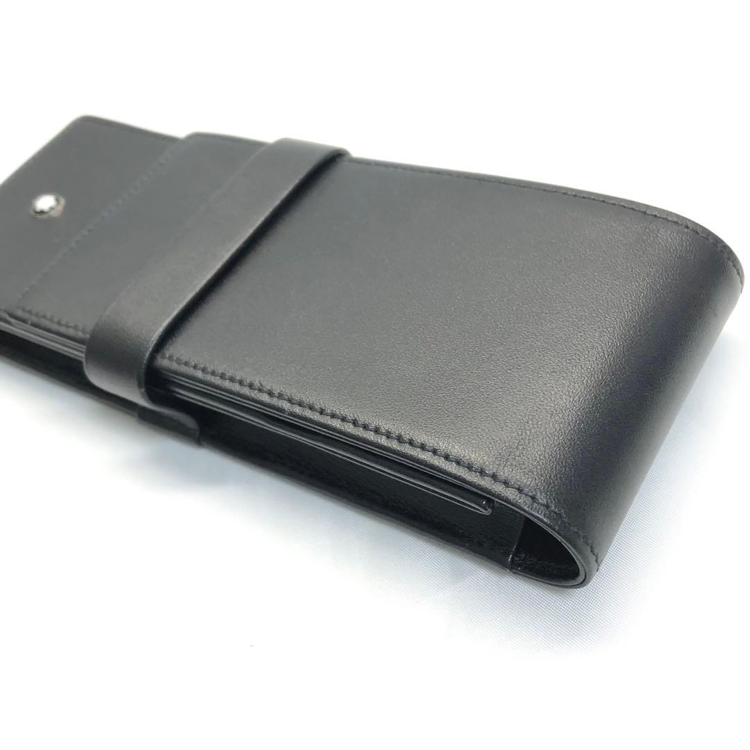 【美品✨】　MONTBLANCモンブラン　ペンケース　3本用　ブラック　レザー