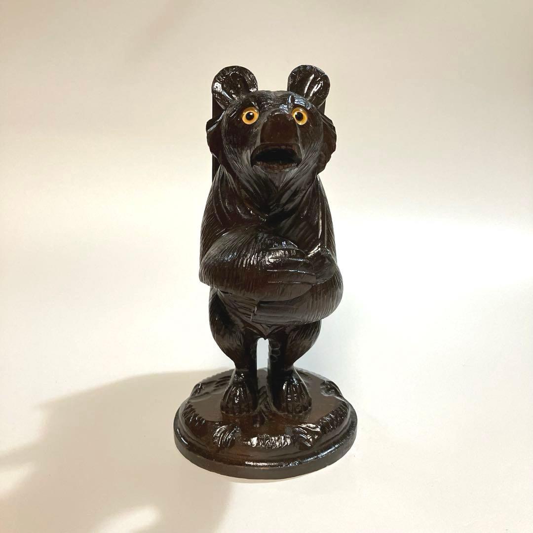 世界の民芸　スイス　ブリエンツ　木彫りの熊　木彫り熊　背負子　木彫熊　ブラシ入れ