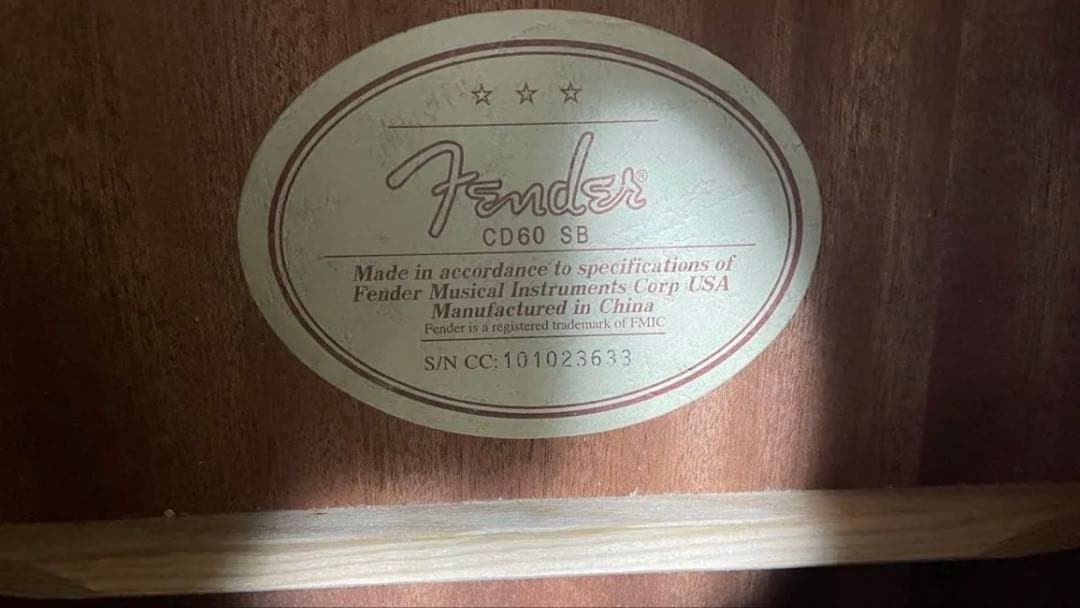 Fender アコギ CD60 SB エレアコ改造？ ジャンク