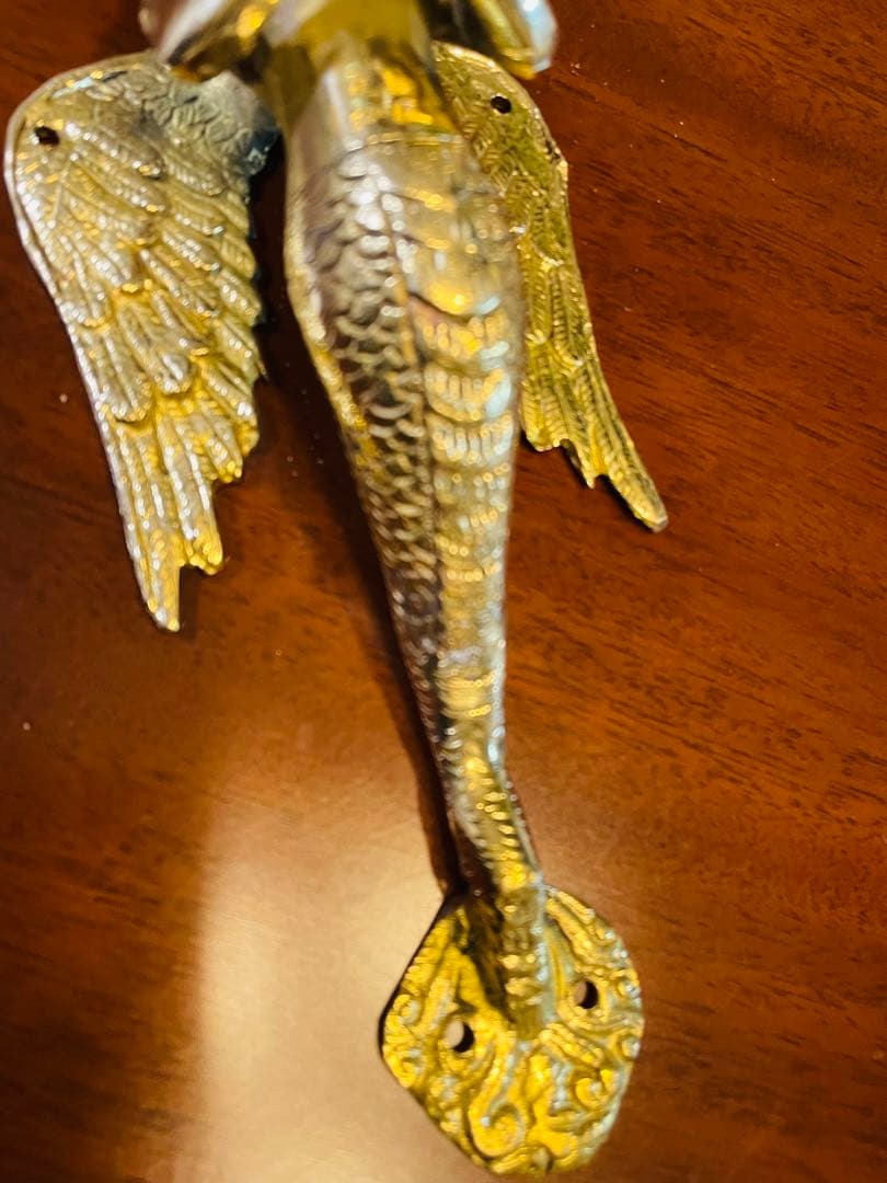 新品　送料無料 アンティーク ドアハンドル ナーガ 蛇神 龍神 約27㎝⑧