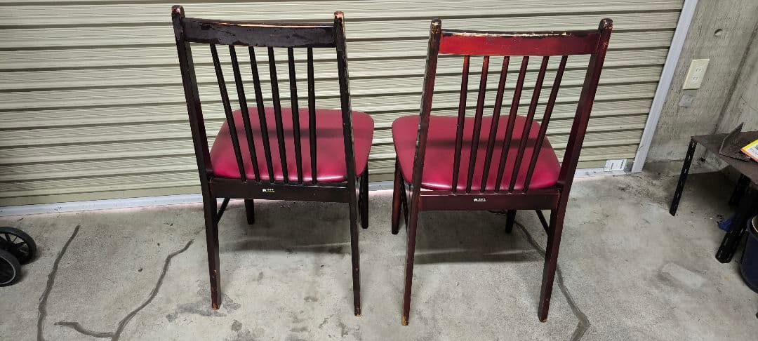 オールドカリモク ダイニングチェア 2脚セット 椅子 木製 ヴィンテージ