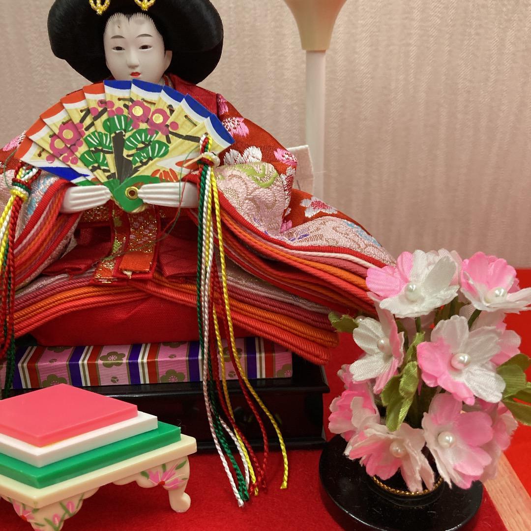 K６ 美品！可愛いケース人形　巾42㎝位　親王ケース　ひな人形ケース
