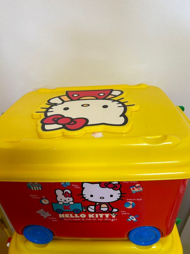 レトロ　ハローキティ 収納ボックスセット キャスター付き　おもちゃ箱　サンリオ
