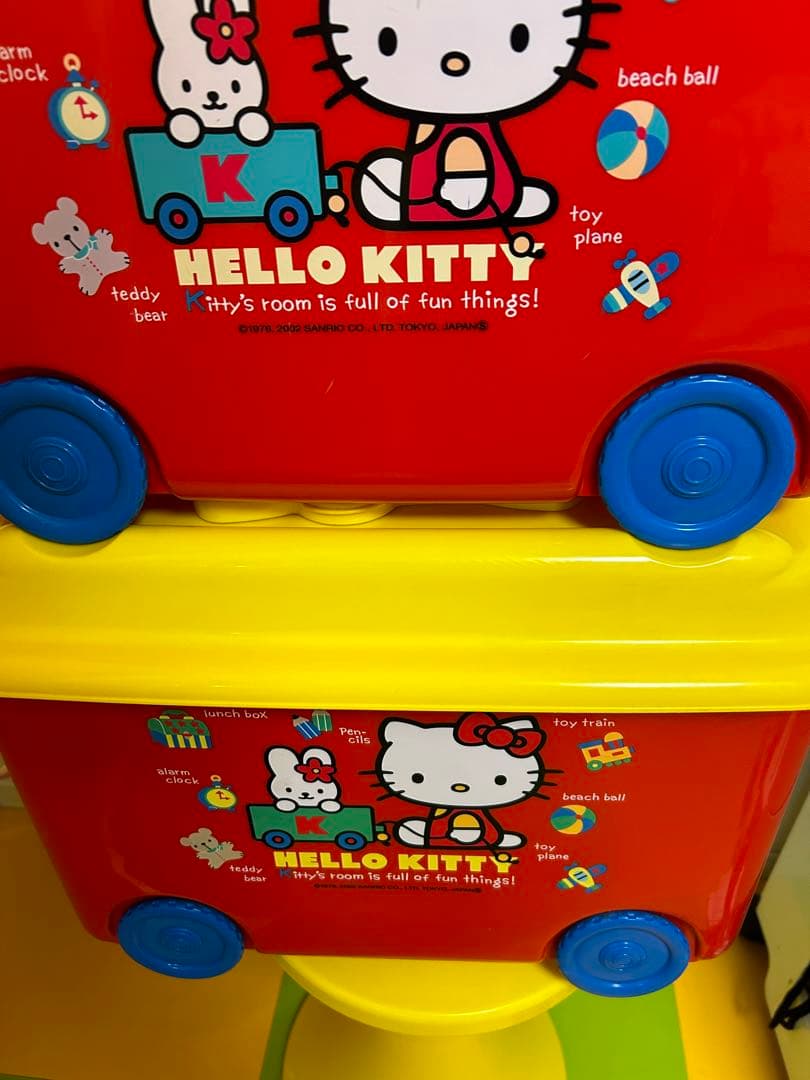 レトロ　ハローキティ 収納ボックスセット キャスター付き　おもちゃ箱　サンリオ