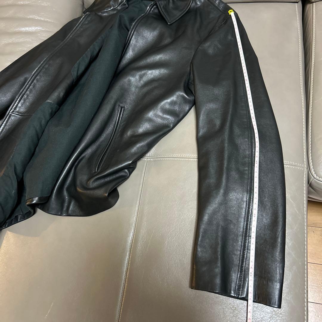 オンワード樫山　john varvatos レザージャケット　黒　ブルゾン　50