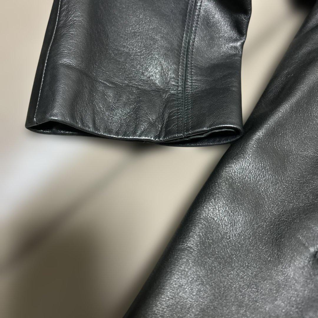 オンワード樫山　john varvatos レザージャケット　黒　ブルゾン　50