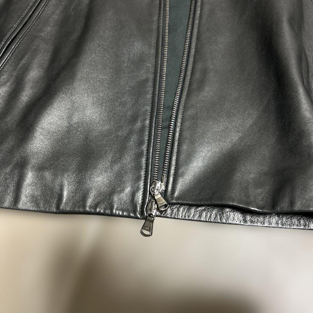 オンワード樫山　john varvatos レザージャケット　黒　ブルゾン　50