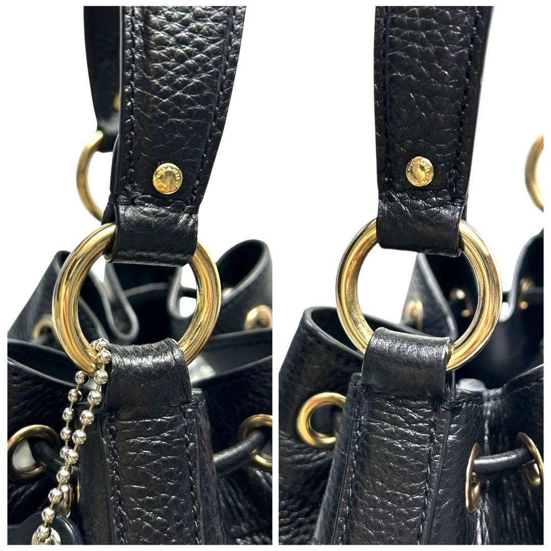 美品 COACH コーチ　デンプシー ドローストリング バケット バッグ　黒