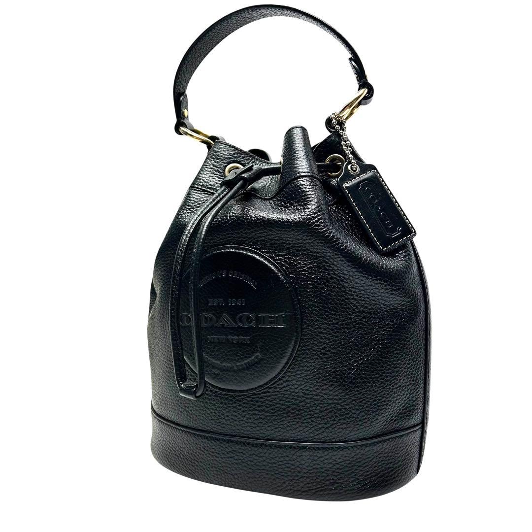 美品 COACH コーチ　デンプシー ドローストリング バケット バッグ　黒