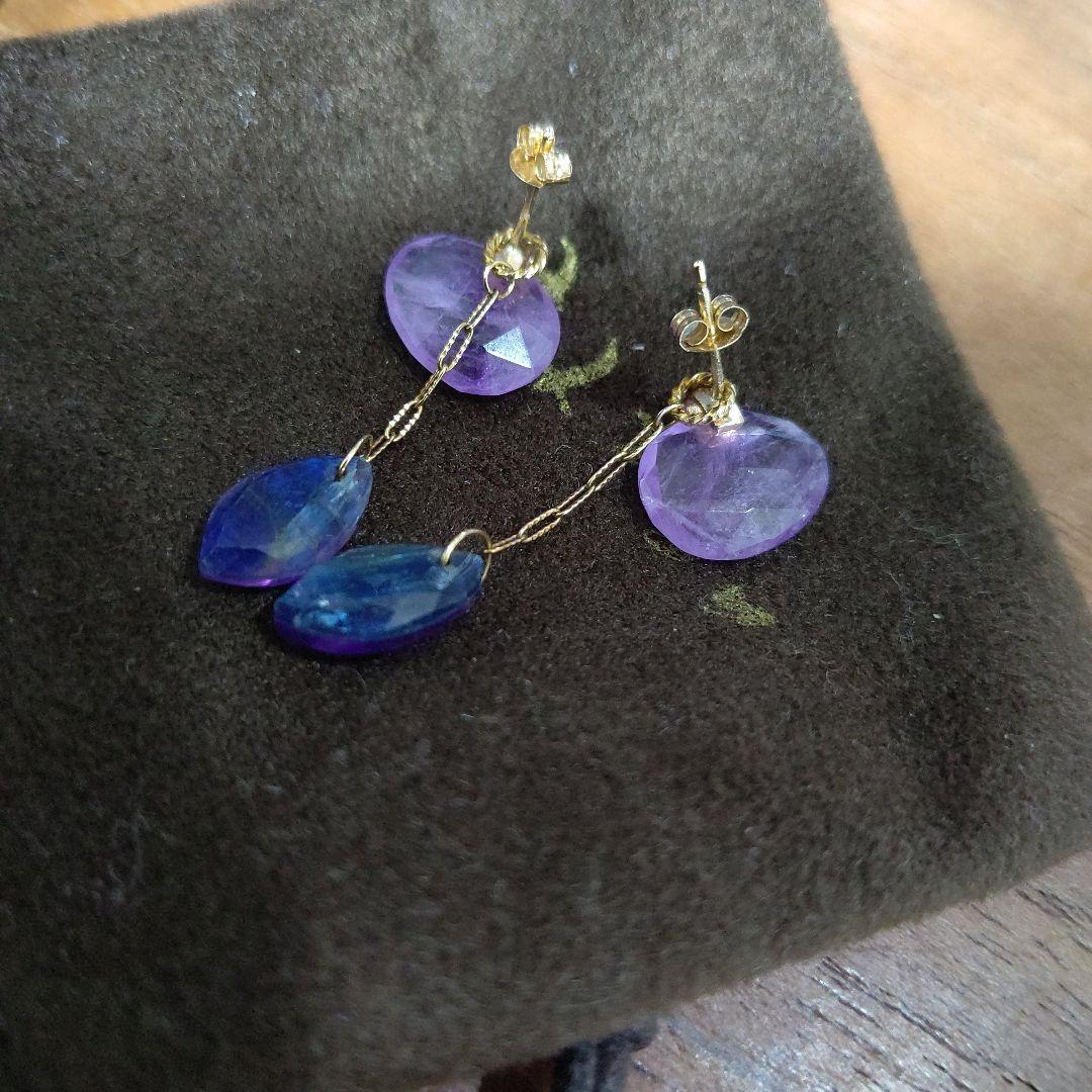 agete 2019限定 アメジスト カイヤナイト ピアス&チャームセット