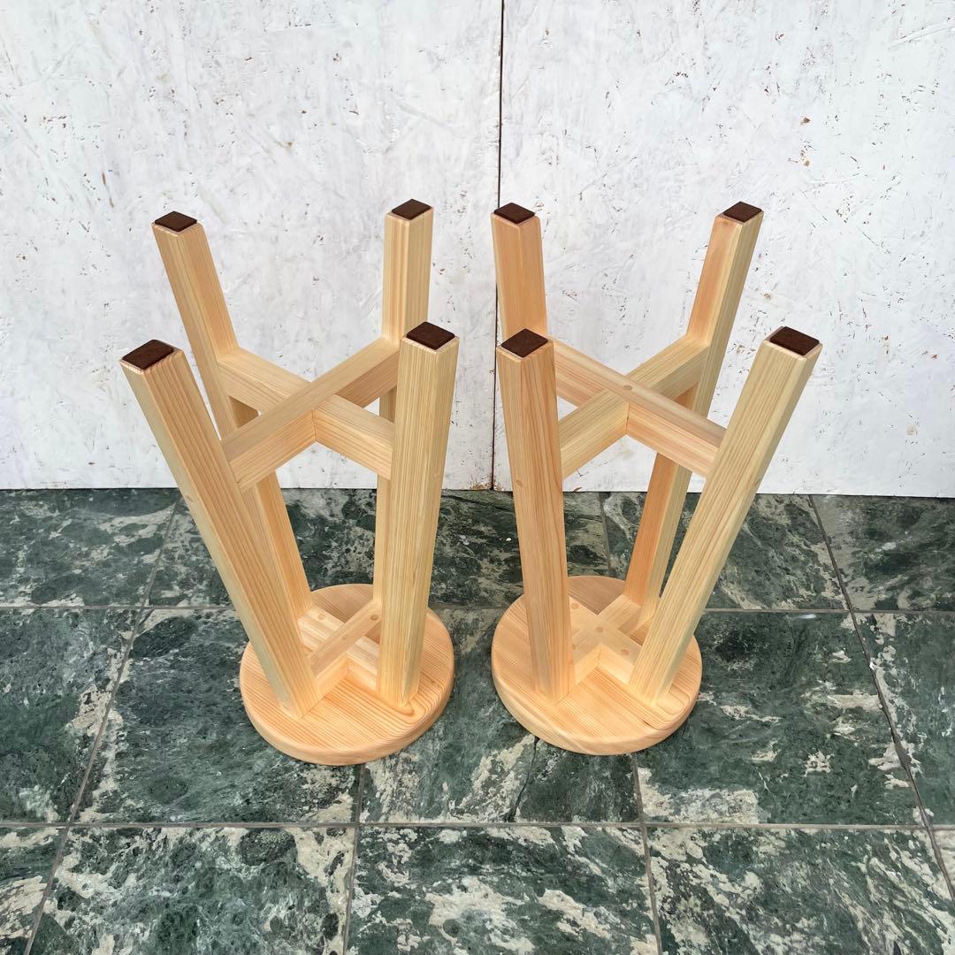 専用出品　国産ひのき　木製スツール　丸椅子　カウンターチェアー