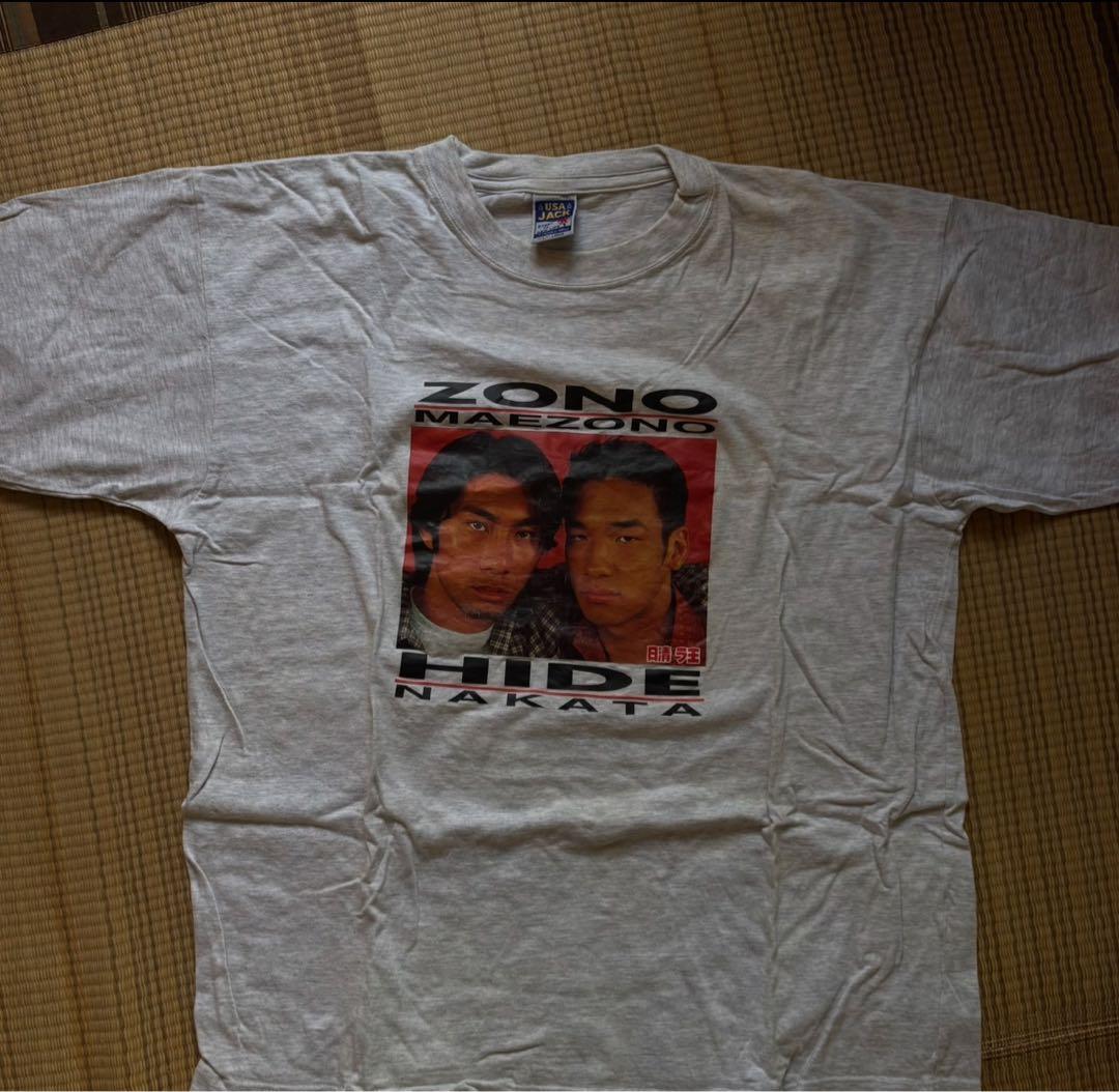 d*e様 【激レア】日清 ラ王 前園真聖 中田英寿 Tシャツ ヴィンテージ レア