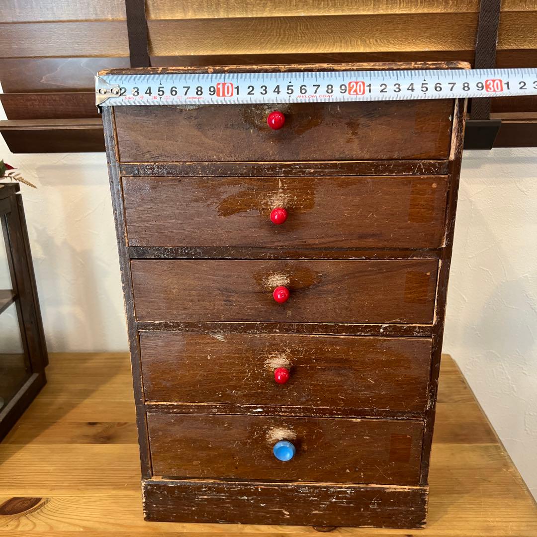 古道具　5段引出し　小引き出し　ヴィンテージ　アンティーク　ドロアー　昭和レトロ