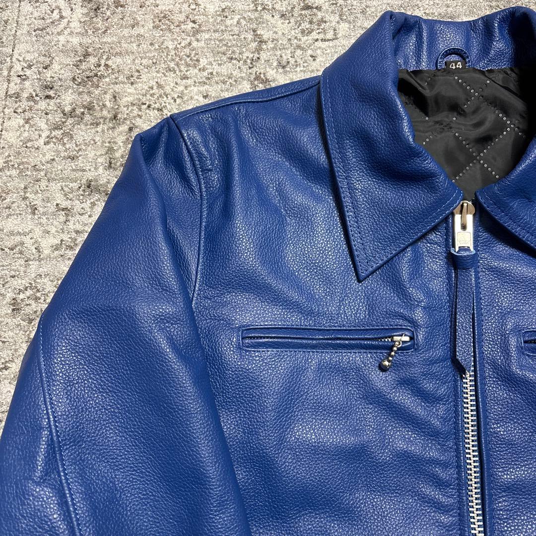 レザージャケット ライダース ドミネーター ロイヤルブルー 水牛革 サイズ44