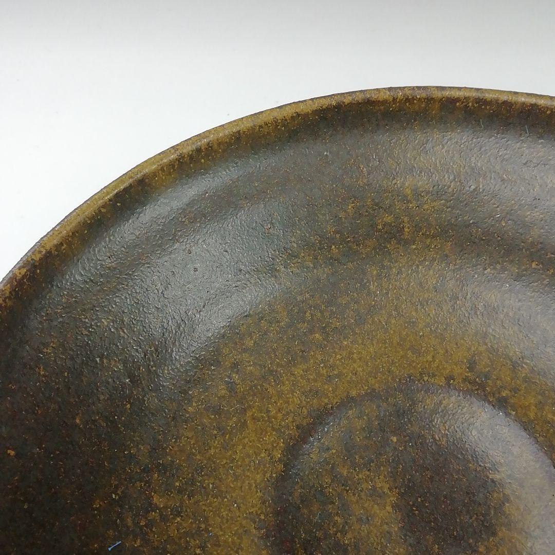 Ｔ３５５　茶碗　『笠間焼』『平茶碗』『河野章 作』　共箱　抹茶碗　茶道具