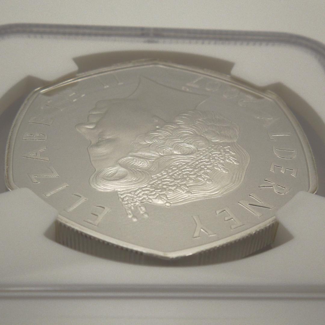 2007年 エリザベス女王結婚60周年 5ポンド 銀貨 NGC PF68UC