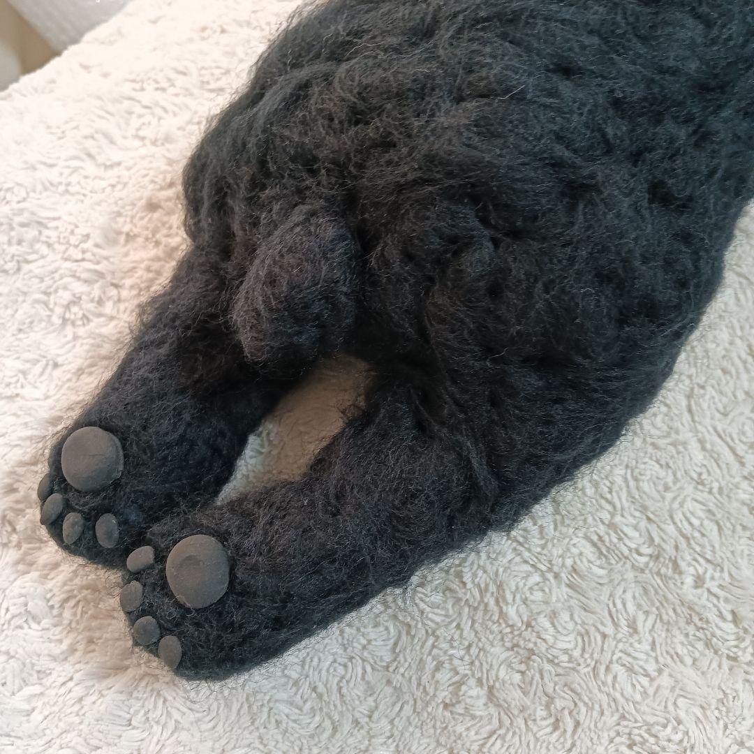 お客です羊毛フェルトぬぼっとまったり見上げてなでなで待ちの特大黒シュナ