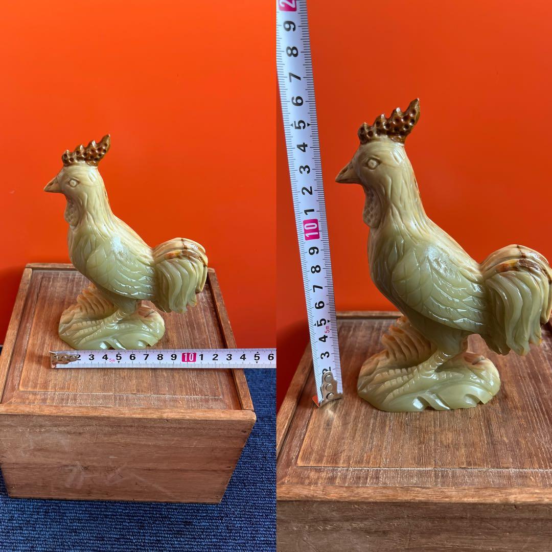 1495  特上彫 酉　鶏　置物 彫刻工芸品