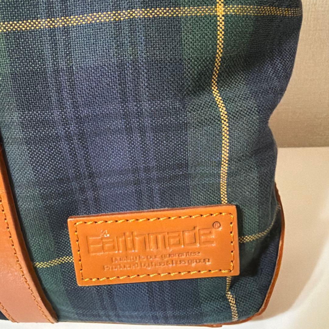 earth made ボストンバッグ チェック柄