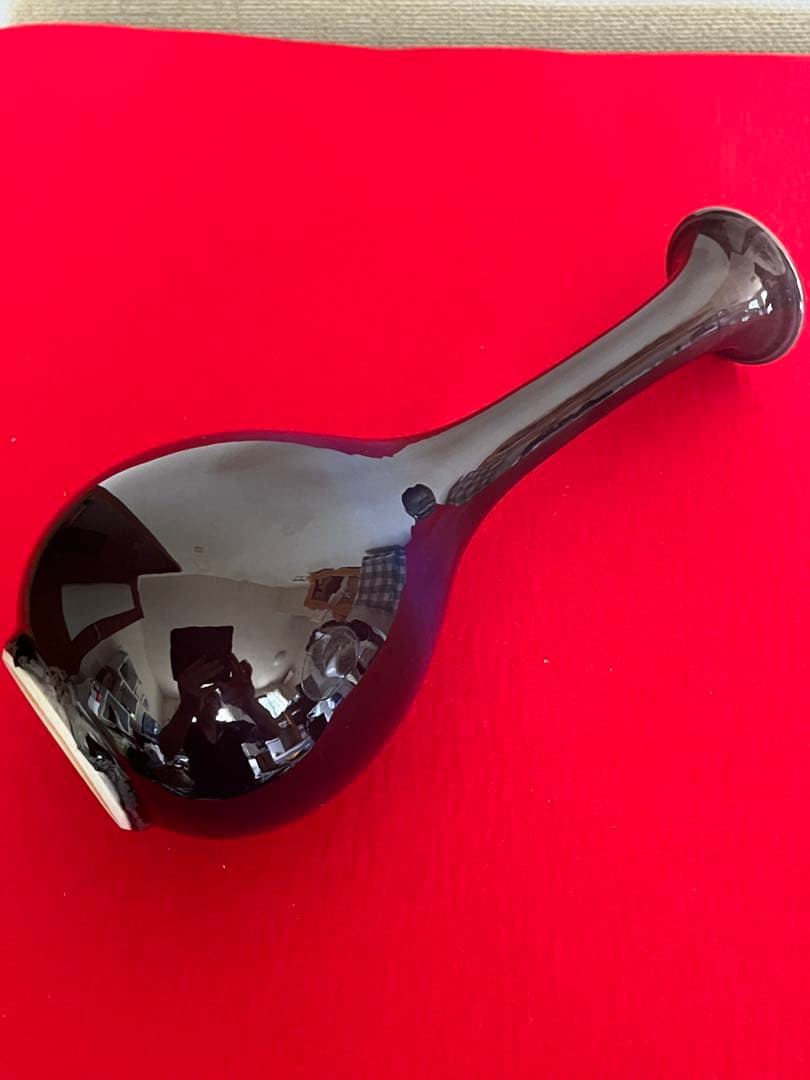 人間国宝 三代 徳田八十吉（正彦銘）深厚釉 花生 高さ約26.3㎝ T280