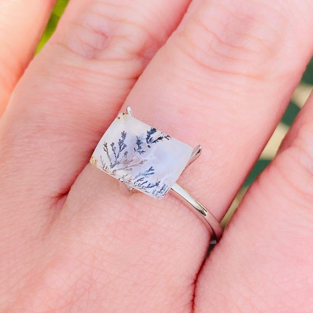 天然石　デンドリックチッククォーツ　ルース　天然石リング