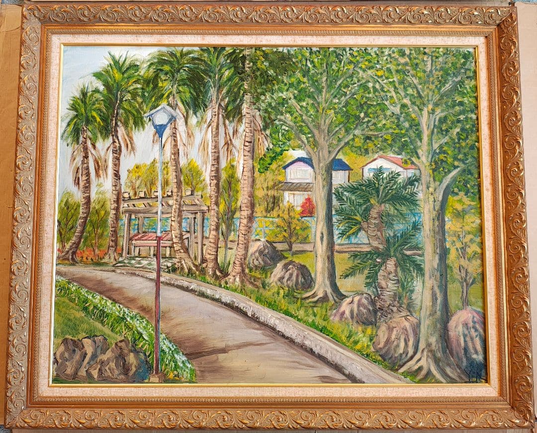 F30号 大型額縁 油彩画付【送料込】