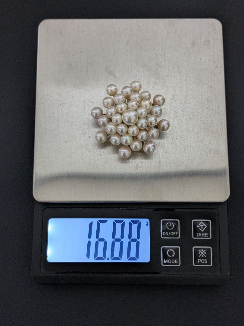 リ*ン様 本真珠　パールブローチ　帯留め　SILVER950