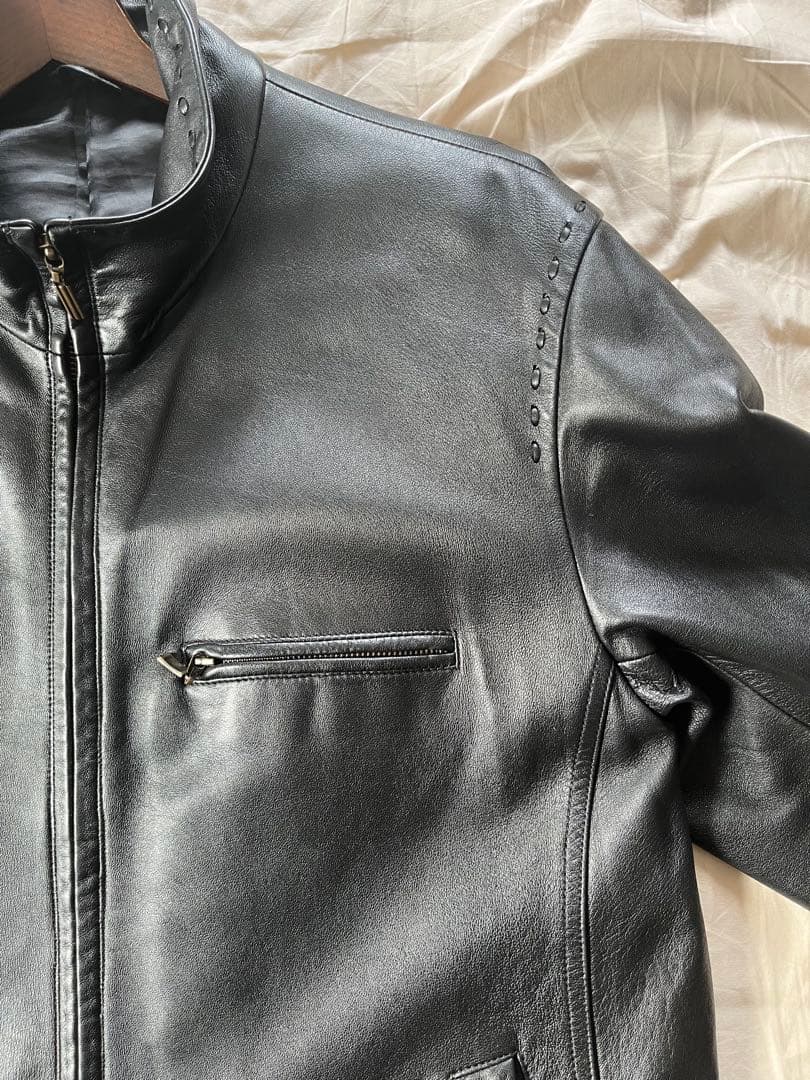 【vintage】レザー　ジップカーコート