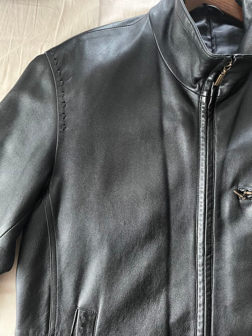 【vintage】レザー　ジップカーコート