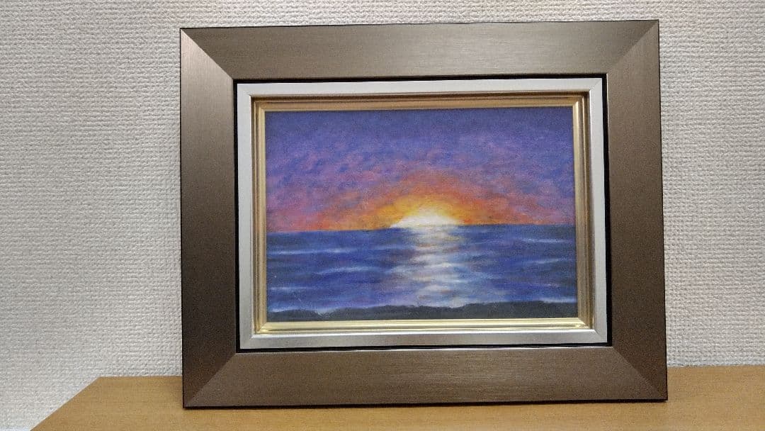 油絵(自作)：ハワイの夕陽　自分が欲しい油絵を描いてます。世界で１枚の油絵です。