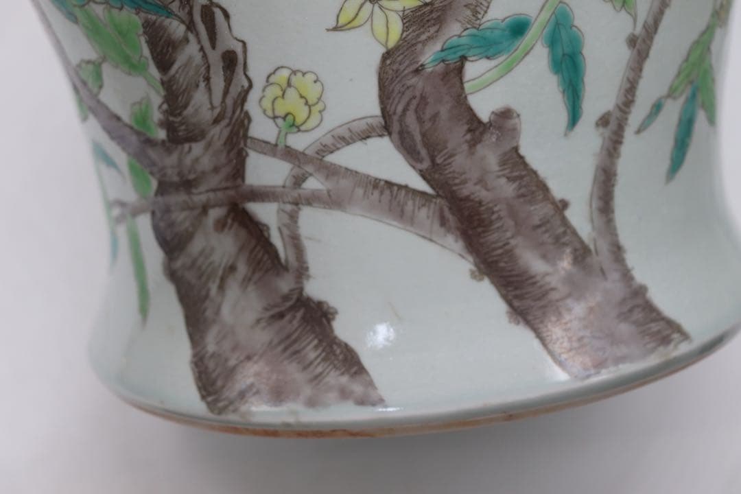 中国　粉彩桃紋大瓶　送料込み0523