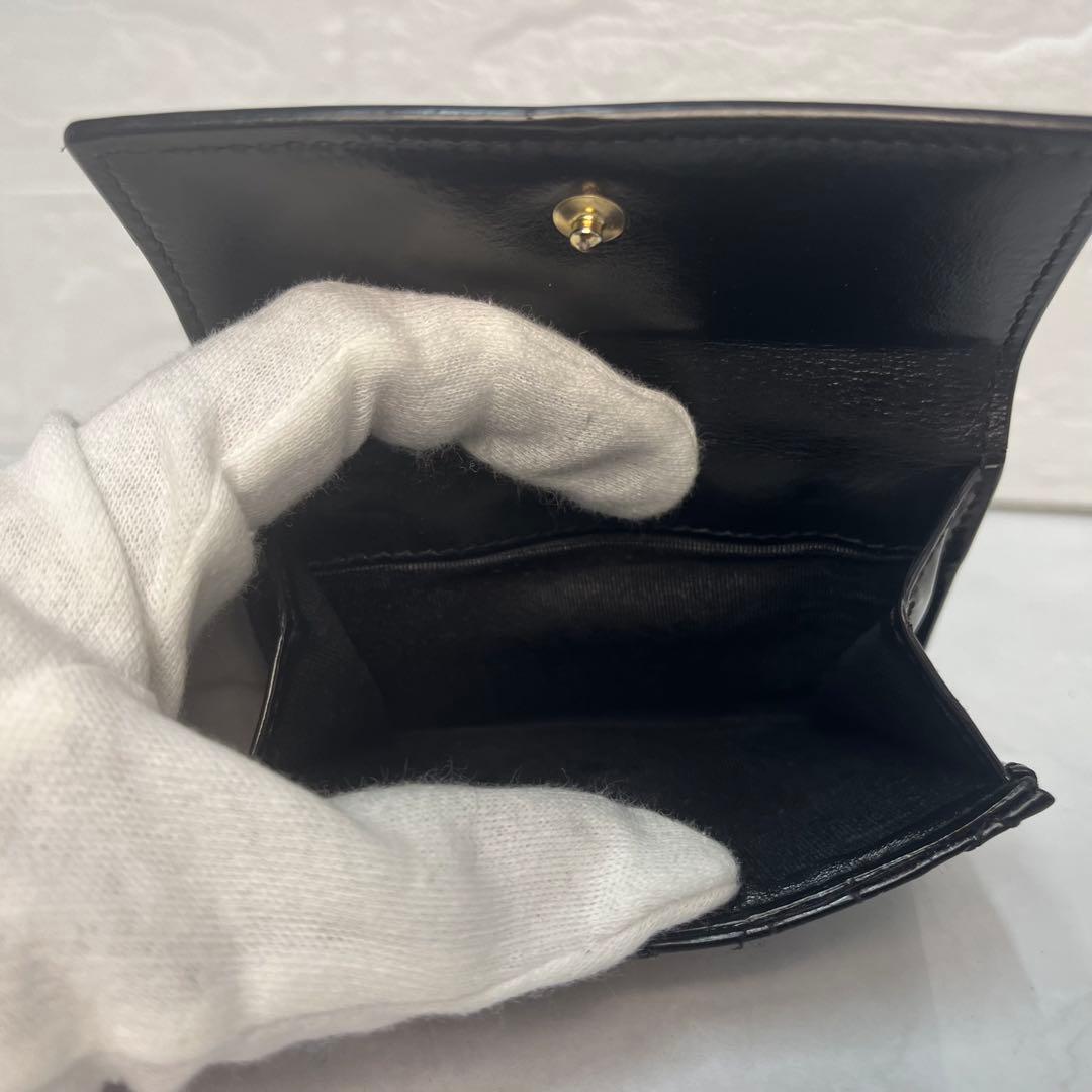 Dior 財布 レディディオール カナージュ ロータスウォレット エナメル 三折