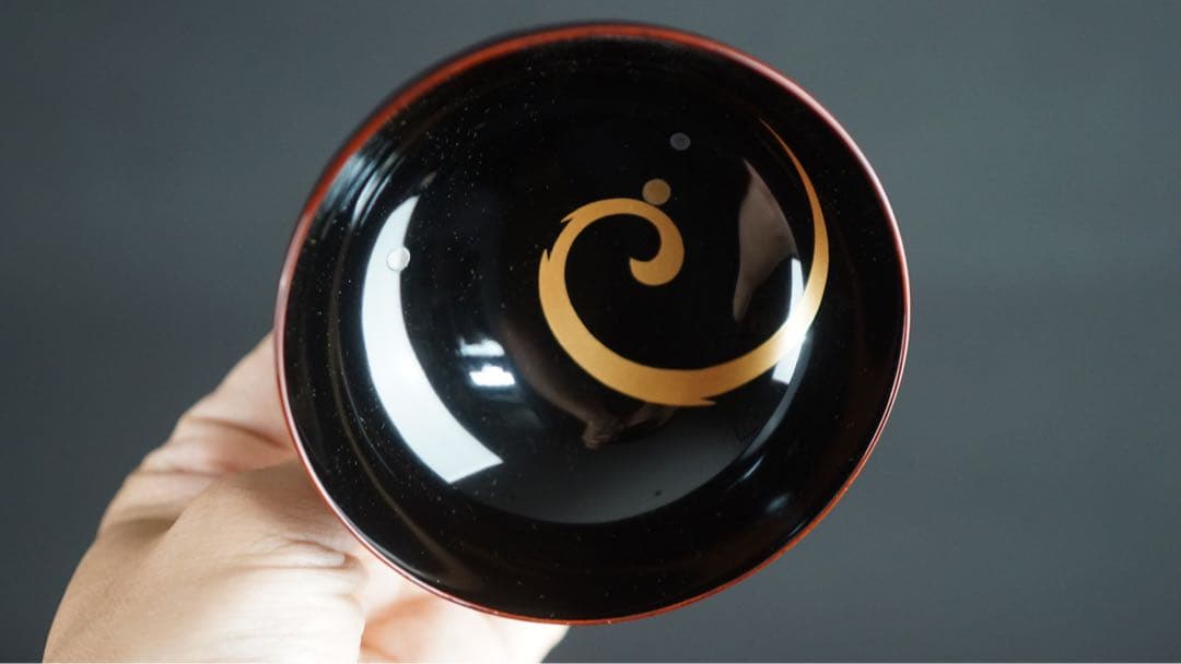 輪島塗 渦蒔絵 亀甲形 吸物椀 5客 共箱 未使用 美品