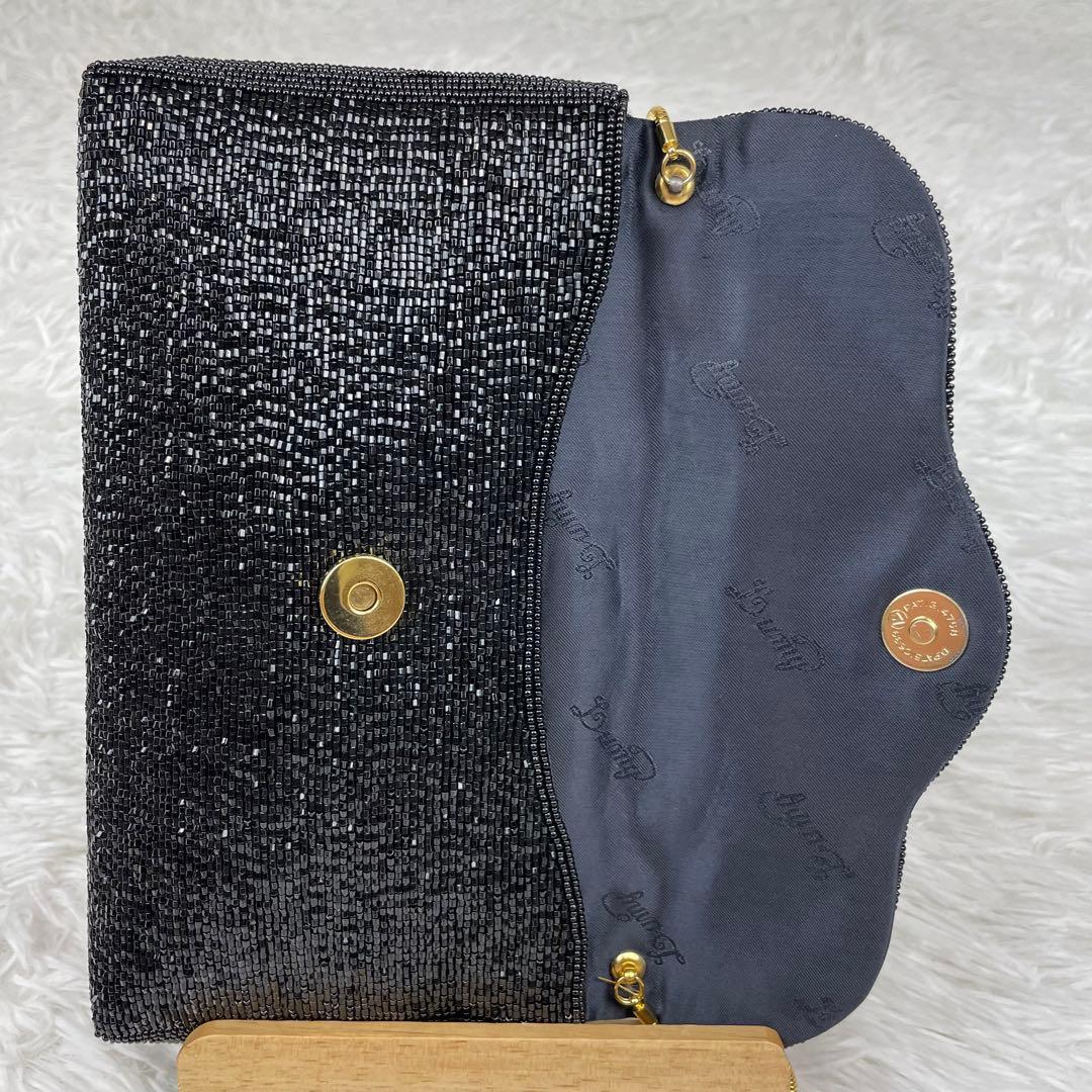 極美品✨皇室御用達✨Lumyはしもと✨ビーズバッグ✨パーティーバッグ✨黒