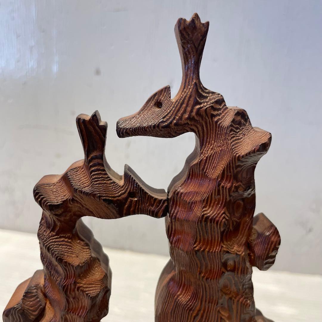 一点もの　屋久杉　希少　タツノオトシゴ　辰　置物　木製木彫り　彫刻　オブジェ