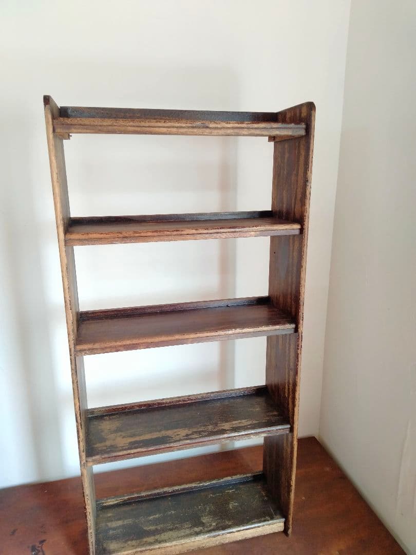 古道具　木製 　ヴィンテージ 本棚 5段