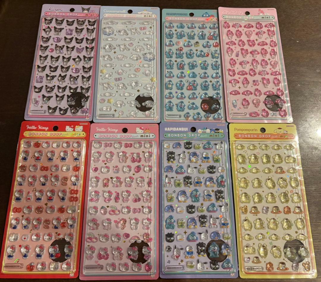 ボンボンドロップシールミニ　サンリオ　国内正規品　8種　コンプ